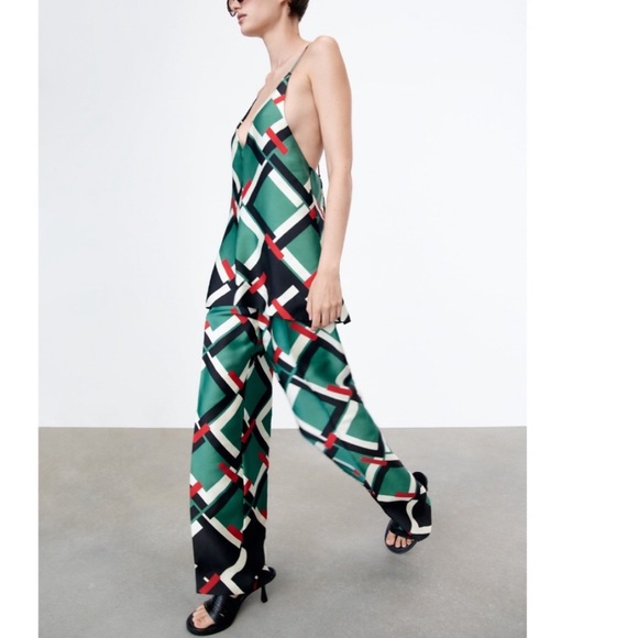 NWT ZARA GEOMETRIC PRINT PANTS - Picture 2 of 8